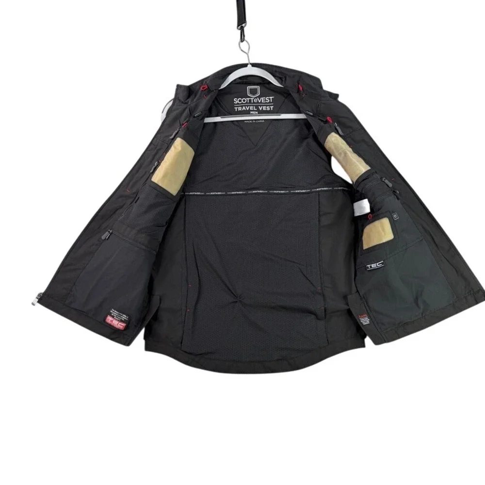 SCOTTeVEST Travel Vest Mens Small Black Multi Pocket Tech Tactical Utility 10062